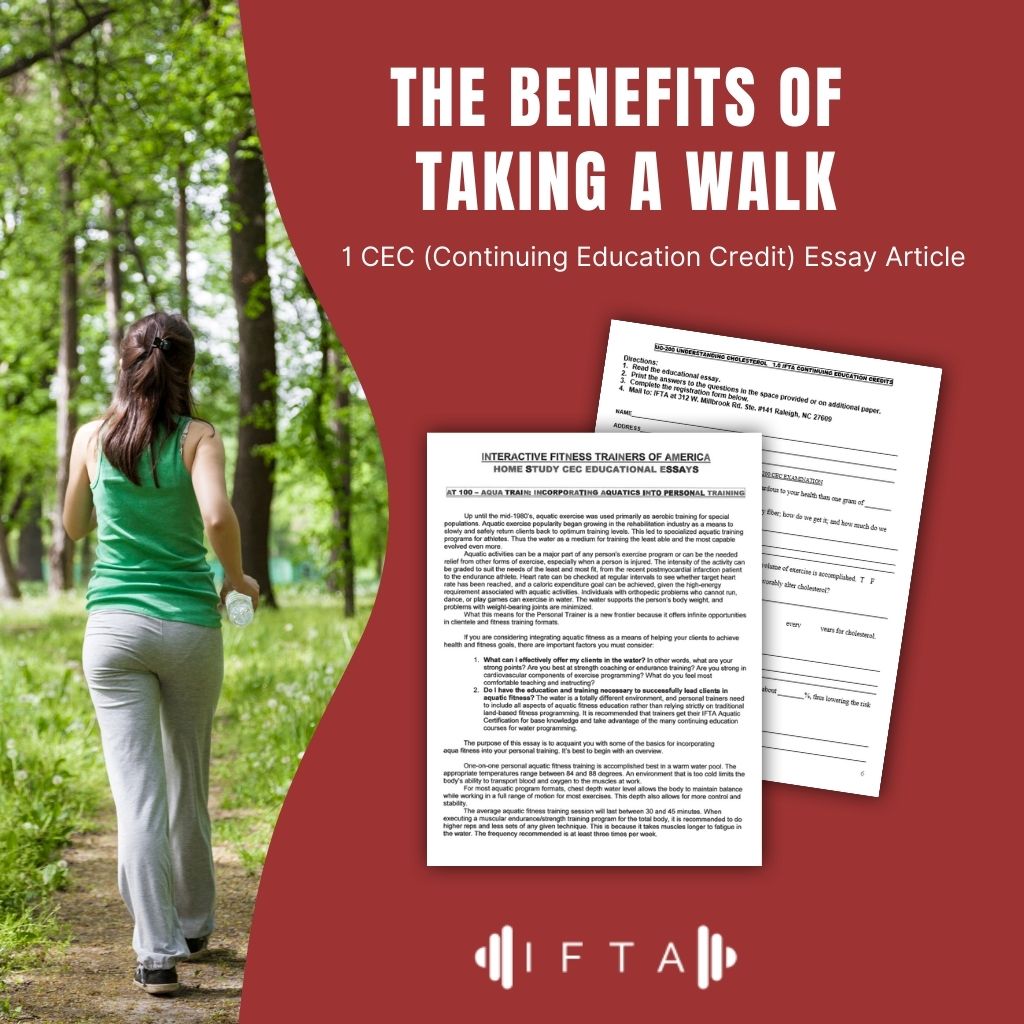 The Benefits of Taking A Walk - 1 CEC Article