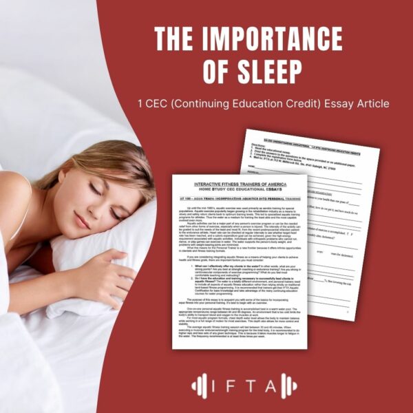 The Importance of Sleep - 1 CEC Article